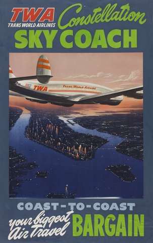 Poster: TWA (Trans World Airlines), Lockheed L-049 Constellation