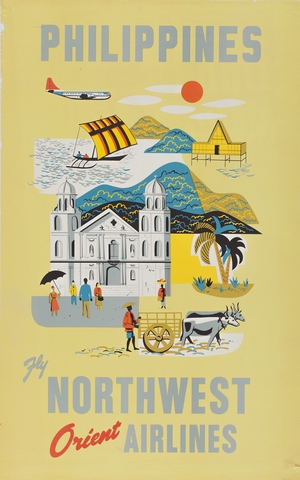 Poster: Northwest Orient Airlines,  service to the Philippines