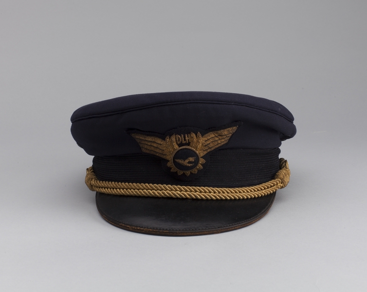 Image: ground crew cap with hat badge: Lufthansa