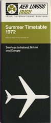 Image: timetable: Aer Lingus, summer schedule, Ireland / Britain / Europe