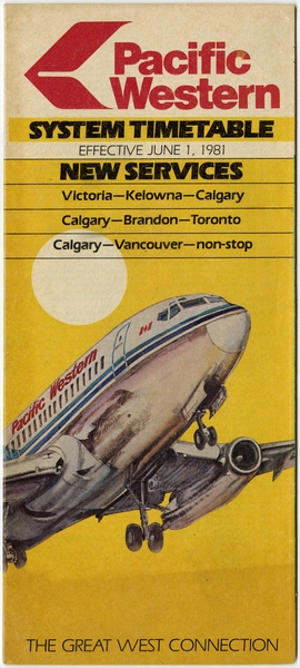 Image: timetable: Pacific Western Airlines (PWA)