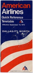 Image: timetable: American Airlines, quick reference, Dallas / Ft. Worth