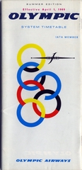 Image: timetable: Olympic Airways, summer schedule