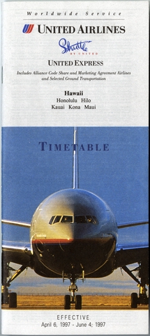 Timetable: United Airlines, Hawaii