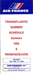 Image: timetable: Air France, transatlantic summer schedule