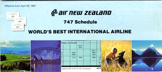 Image: timetable: Air New Zealand, 747 schedule