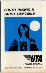 Image: timetable: UTA (Union de Transports Aériens), South Pacific and Tahiti
