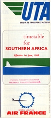 Image: timetable: UTA (Union de Transports Aériens), southern Africa