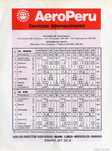 Image: timetable: AeroPeru