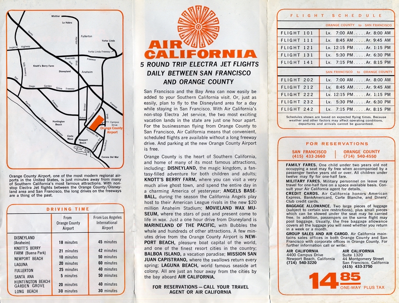 Image: timetable: Air California