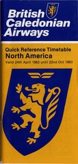 Image: timetable: British Caledonian Airways, quick reference, North America