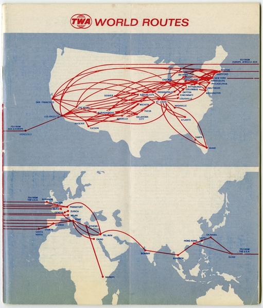 Image: timetable: TWA (Trans World Airlines)
