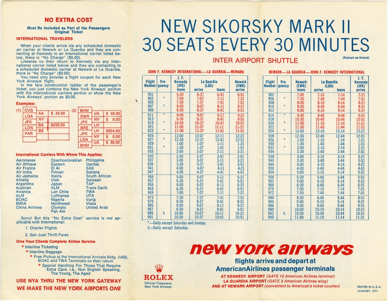 Image: timetable: New York Airways