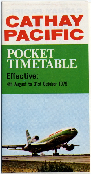 Image: timetable: Cathay Pacific Airways, pocket schedule