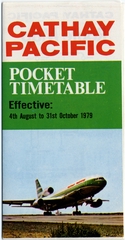 Image: timetable: Cathay Pacific Airways, pocket schedule