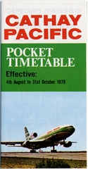 Image: timetable: Cathay Pacific Airways, pocket schedule