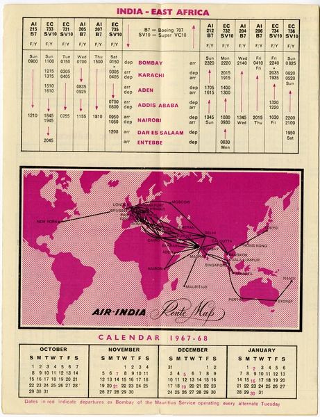 Image: timetable: Air India, winter edition