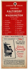 Image: timetable: TDI Combined Airline Timetables Baltimore Washington