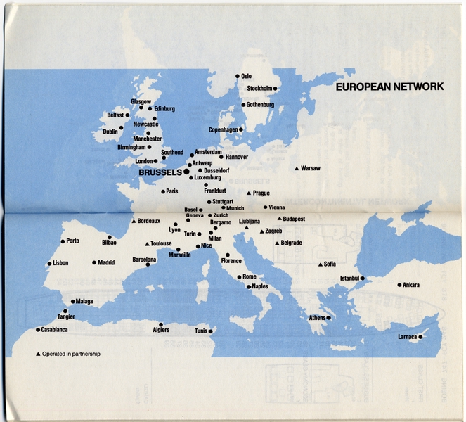 Image: timetable: Sabena Belgian World Airlines, fall and winter schedule