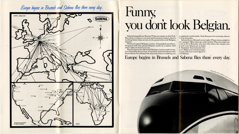 Image: timetable: Sabena Belgian World Airlines, summer schedule