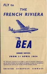 Image: timetable: British European Airways (BEA), Airspeed Ambassador, summer service
