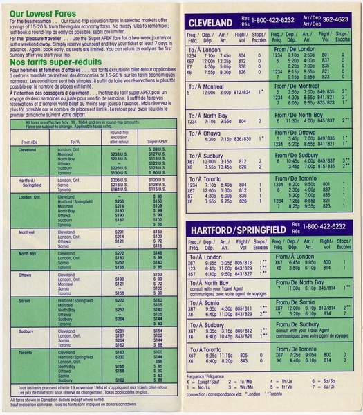 Image: timetable: Air Ontario