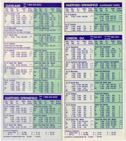 Image: timetable: Air Ontario