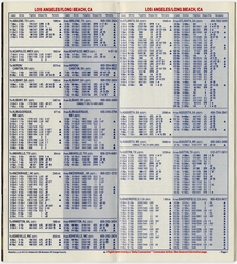 Image: timetable: Delta Air Lines, quick reference, Los Angeles / Long Beach / Ontario / Burbank / Hollywood / Orange County