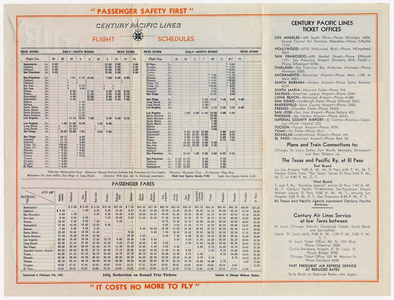 Image: timetable: Century Pacific Lines