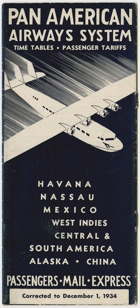 Image: timetable: Pan American Airways System
