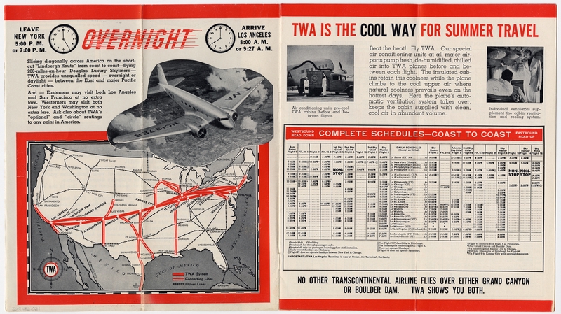 Image: timetable: Transcontinental & Western Air (TWA)