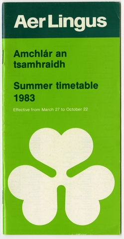 Timetable: Aer Lingus, summer schedule