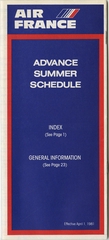 Image: timetable: Air France, summer schedule