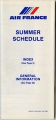 Image: timetable: Air France, summer schedule