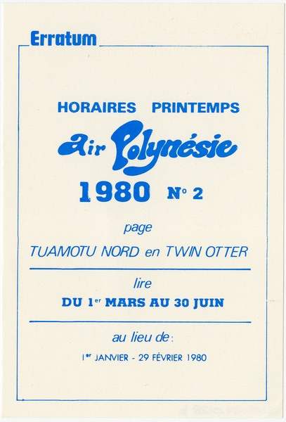 Image: timetable: Air Polynésie