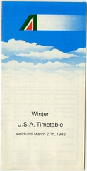 Image: timetable: Alitalia, United States, winter schedule