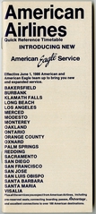 Image: timetable: American Airlines, quick reference