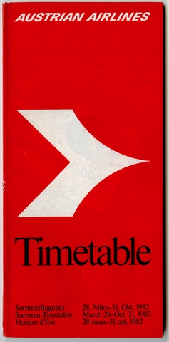 Timetable: Austrian Airlines, summer schedule