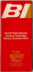 Image: timetable: Braniff International, spring and summer schedule
