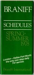 Image: timetable: Braniff International, spring and summer service