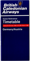 Image: timetable: British Caledonian Airways, quick reference, Germany / Austria