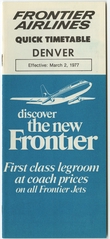 Image: timetable: Frontier Airlines, quick reference, Denver