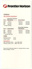 Image: timetable: Frontier Horizon, quick reference, San Francisco - Denver