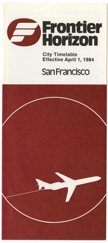 Timetable: Frontier Horizon, city schedule, San Francisco