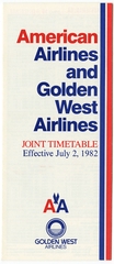 Image: timetable: American Airlines, Golden West Airlines