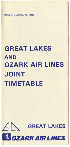 Timetable: Great Lakes Airlines, Ozark Air Lines