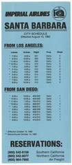 Image: timetable: Imperial Airlines, quick reference, Santa Barbara