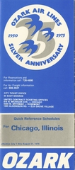 Image: timetable: Ozark Air Lines, quick reference, Chicago
