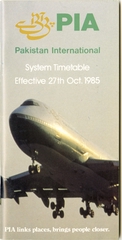 Image: timetable: Pakistan International Airlines (PIA)