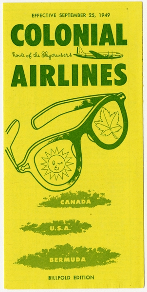 Image: timetable: Colonial Airlines, pocket schedule